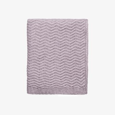 The Rug Seller Calm Knitted Chevron Throw By Katie Piper in Pink Lilac