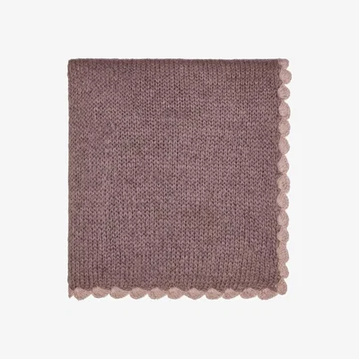 The Rug Seller Scala Knitted Throw By Murmur in Heather Purple
