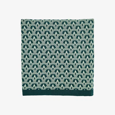 The Rug Seller Wave Geo Knitted Throw by Ted Baker in Sage Basil Green