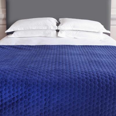 The Rug Seller Halo Quilted Soft Luxury Throw in Navy Blue