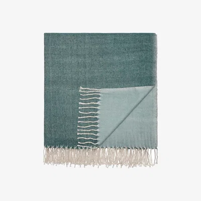 The Rug Seller Palm Leaf Wool Throw by Clarissa Hulse in Forest Green