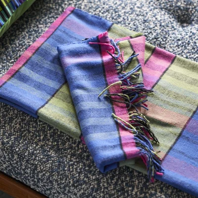 The Rug Seller Banarasi Cobalt Cotton Throw in Blue By Designers Guild
