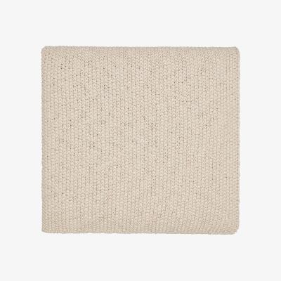 The Rug Seller Drift Organic Knit Throw By Murmur in Linen Cream
