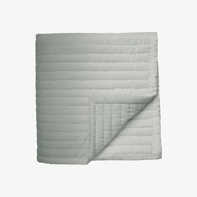 The Rug Seller Yuna Quilted Ombre Cotton Throw in Sage Green