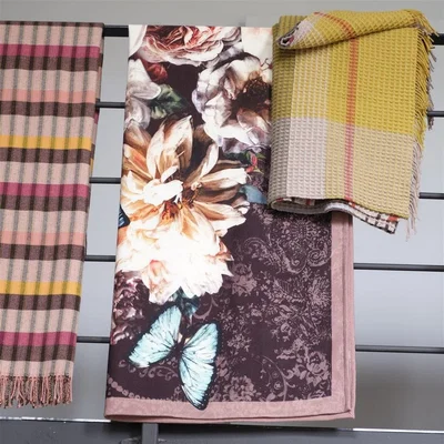 The Rug Seller Pahari Rosewood Wool Throw in Multi By Designers Guild