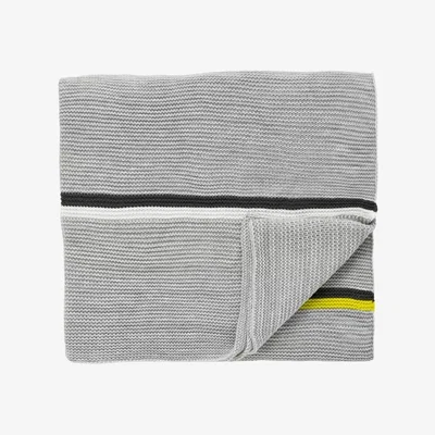 The Rug Seller Mr Fox Striped Knitted Throw By Scion in Silver Grey
