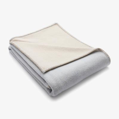 The Rug Seller Sandstone Luxury Wool Throw in Iced Blue