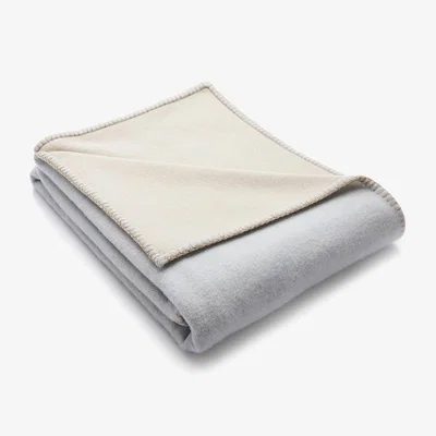 The Rug Seller Sandstone Luxury Wool Throw in Iced Blue