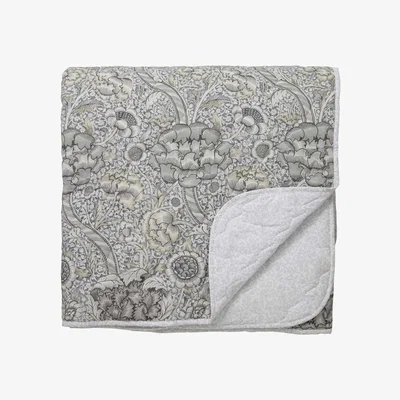 The Rug Seller Wandle Quilted Throw By Designer Morris & Co in Grey
