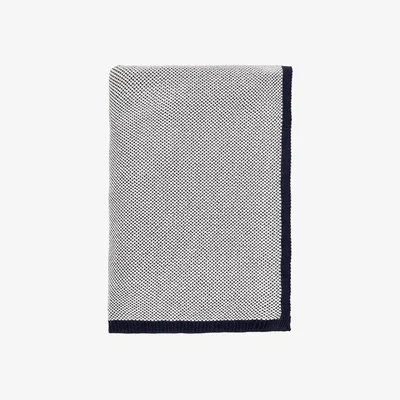 The Rug Seller Oka Knitted Cotton Throw in Midnight Blue