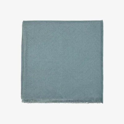The Rug Seller Andhara Designer Woven Throw By Sanderson in Teal Cream
