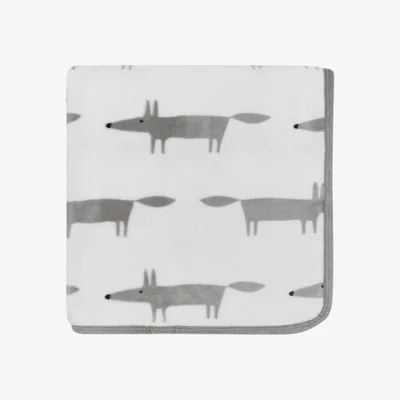 The Rug Seller Mr Fox Fleece Throw By Scion in White