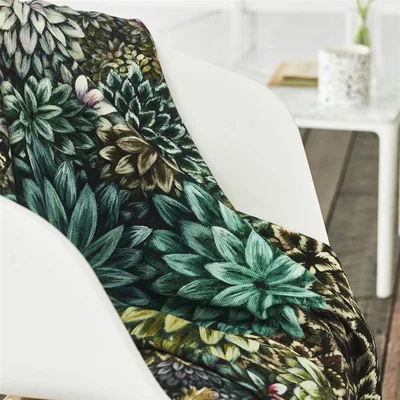 The Rug Seller Madhya Moss Wool Throw in Green By Designers Guild