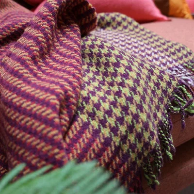 The Rug Seller Arklet Loganberry Wool Throw in Multi By Designers Guild
