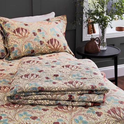 The Rug Seller Artichoke Throw in Grey And Wine by Morris & Co