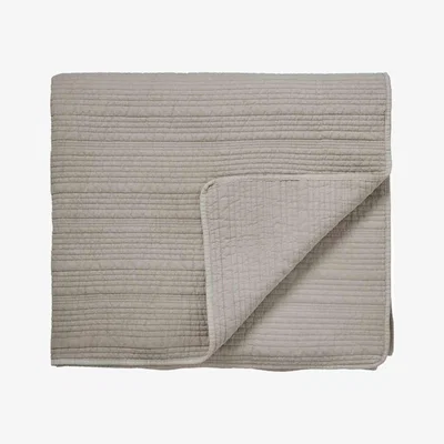 The Rug Seller Wandle Linen Throw By Designer Morris & Co in Linen