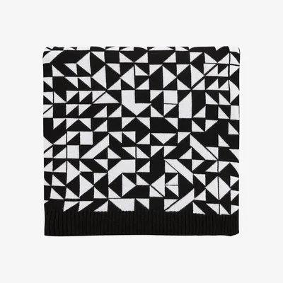 The Rug Seller Uxman Geometric Jacquard Throw by Ted Baker in Black White