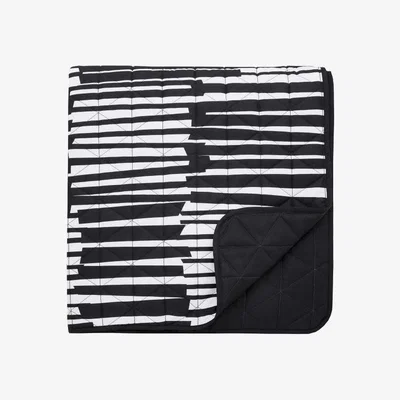 The Rug Seller Stick Stack Geometric Stripe Throw By DKNY in Black