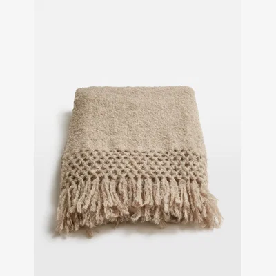 Soho Home Aurora Alpaca Boucle Throw, Beige