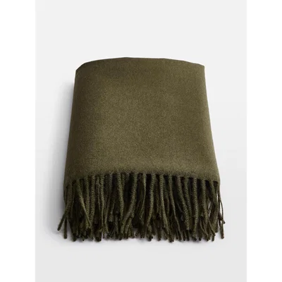 Soho Home Maria Alpaca Throw, Olive