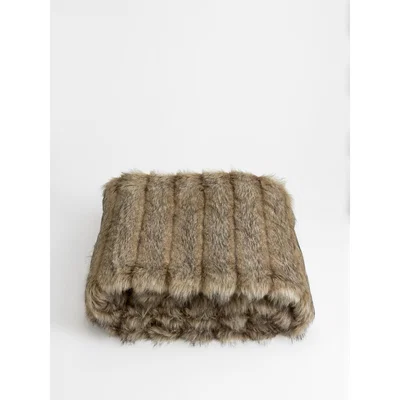 Soho Home Kuma Faux Fur Throw Brown