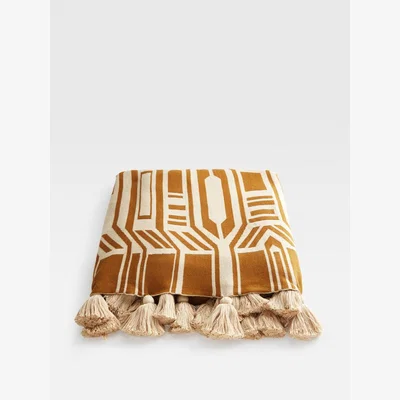 Soho Home Jordan Throw, Ochre