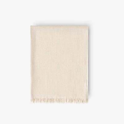 Sazy Winona Waffle 100% Cotton Throw, Beige, 130x200 cm