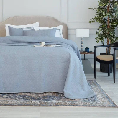 Sazy Minnie Solid Bedspread Set, Grey
