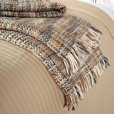 Sazy Enzo Chunky Throw, Beige - Grey, 140x196 cm