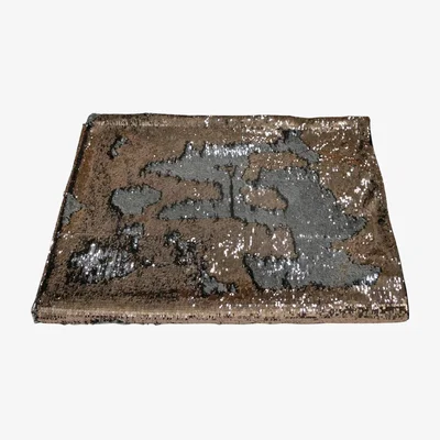 Teddy Beau Deco Home Silver and Rose Gold Mermaid Sequin Throw