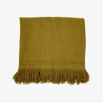 Tobias Oliver de Le Cuona | Fox Throw With Fringe & Leather Detail Reed