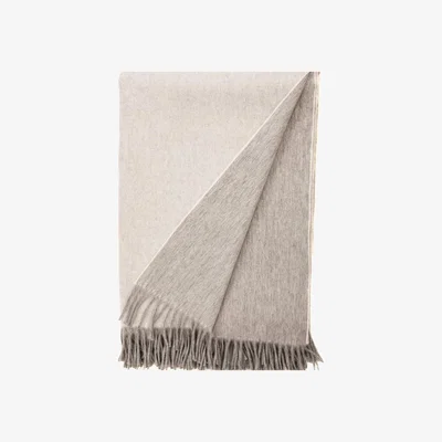 Tobias Oliver Begg X Co I Jura Reversible Lambswool Angora Throw Flannel White