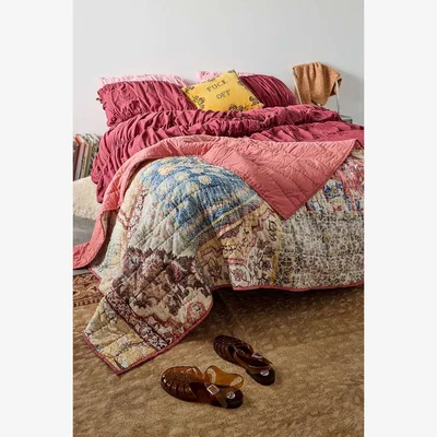 Urban Outfitters Priscilla Patchwork Quilted Throw 152cm x 127cm at Urban Outfitters