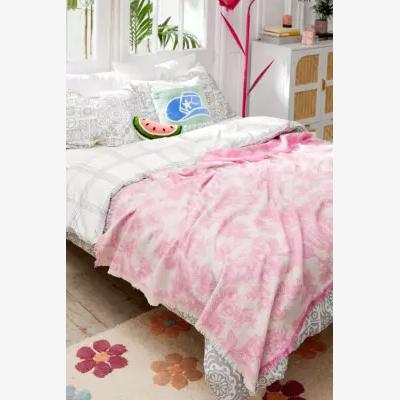 Urban Outfitters Pink Toile Throw - Pink ALL at Urban Outfitters