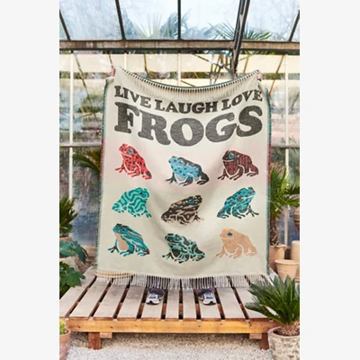 Urban Outfitters Live Laugh Love Frogs Throw - Assorted ALL at Urban Outfitters