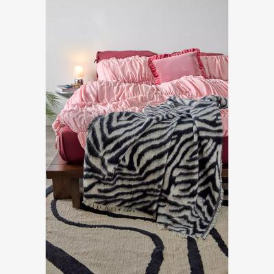 Urban Outfitters Zebra Cosy Throw - Black/White ALL at Urban Outfitters