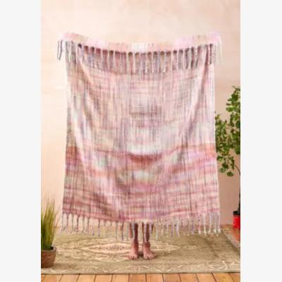 Urban Outfitters Pastel Space-Dye Knit Throw - Pink ALL at Urban Outfitters