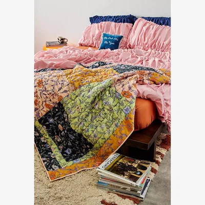 Urban Outfitters Ella Vine Quilted Throw 152cm x 127cm at Urban Outfitters