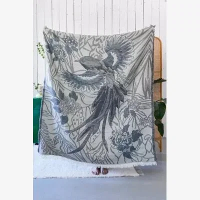 Urban Outfitters Urban Outfitters Bird Tattoo Art Throw - Black/White ALL