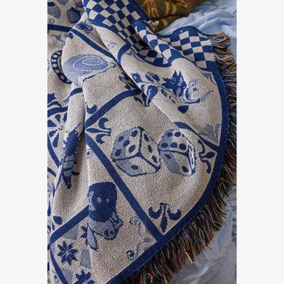 Urban Outfitters Marina Tiles Throw - Blue ALL at Urban Outfitters