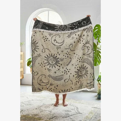 Urban Outfitters Black & White Celestial Throw - Black/White ALL at Urban Outfitters