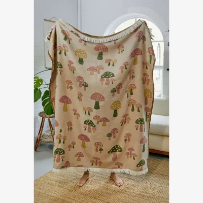 Urban Outfitters Mushroom Throw Blanket - Assorted ALL at Urban Outfitters