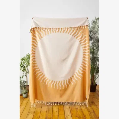 Urban Outfitters Slowtide Sol Throw Blanket - Orange 167.6cm x 203.2cm at Urban Outfitters