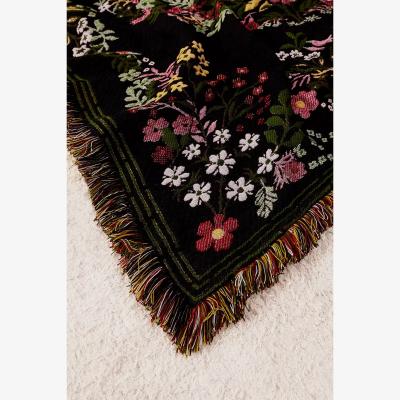 Urban Outfitters Dark Floral Art Throw - Black ALL at Urban Outfitters