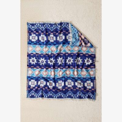 Urban Outfitters Fairisle Cosy Throw - Blue ALL at Urban Outfitters