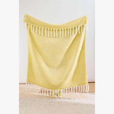 Urban Outfitters Buttermilk Cosy Throw - Light Yellow 125cm x 150cm at Urban Outfitters