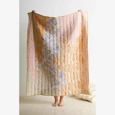 Urban Outfitters Rosealie Quilted Throw Blanket 127cm x 152cm at Urban Outfitters