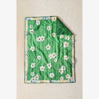 Urban Outfitters Meadowland Quilted Throw - Green 152cm x 127cm at Urban Outfitters