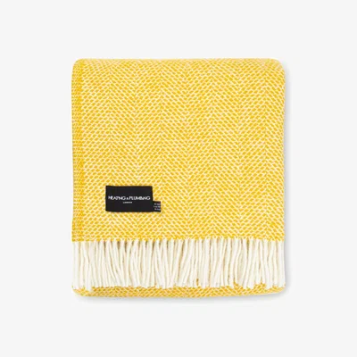 Wolf & Badger Yellow / Orange Evening Tales Pure New Wool Blanket - Fluffy - Yellow & Orange | Heating & Plumbing London