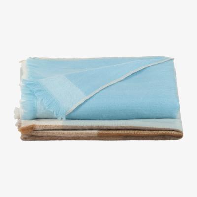 Wolf & Badger Blue / Neutrals Plaid Striped Sky Blue And Naturals | Alpaca Loca
